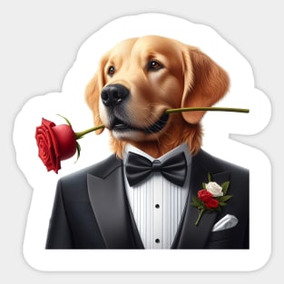 Golden Retriever Gentlemen Sticker